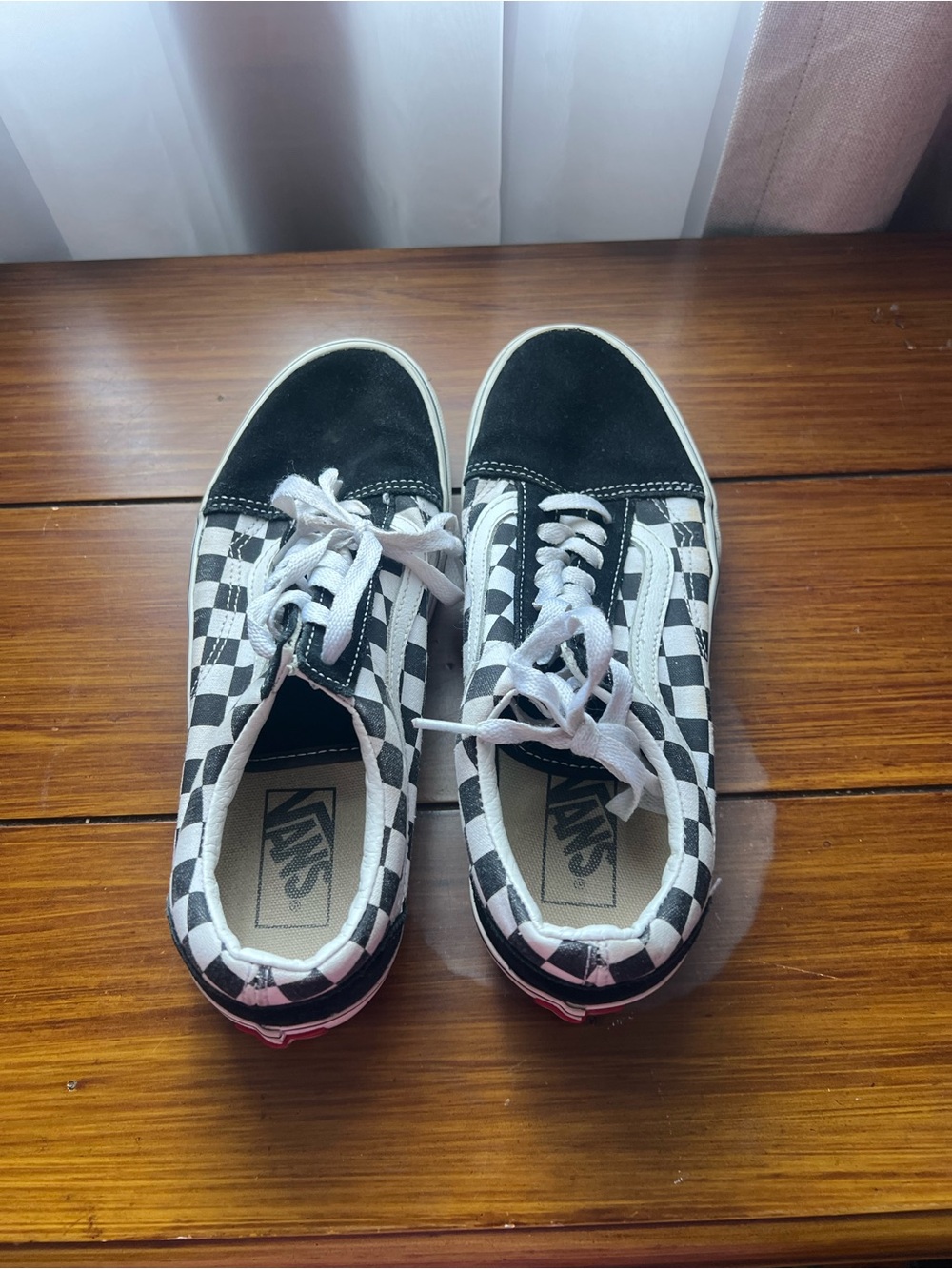 Vans Women’s Black & White Checkerboard Lace-Up Sneakers